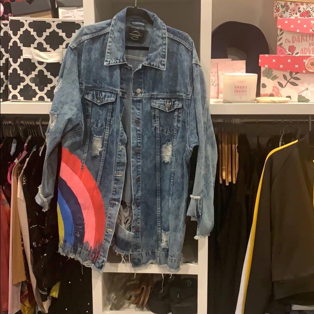 Denim fashion Jacket   “All we need is Love”